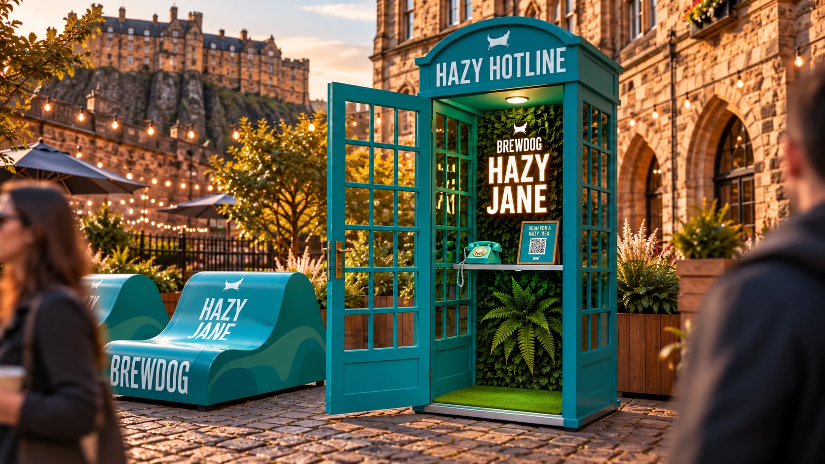 Creative visualisation of the completed BrewDog Hazy Hotline activation