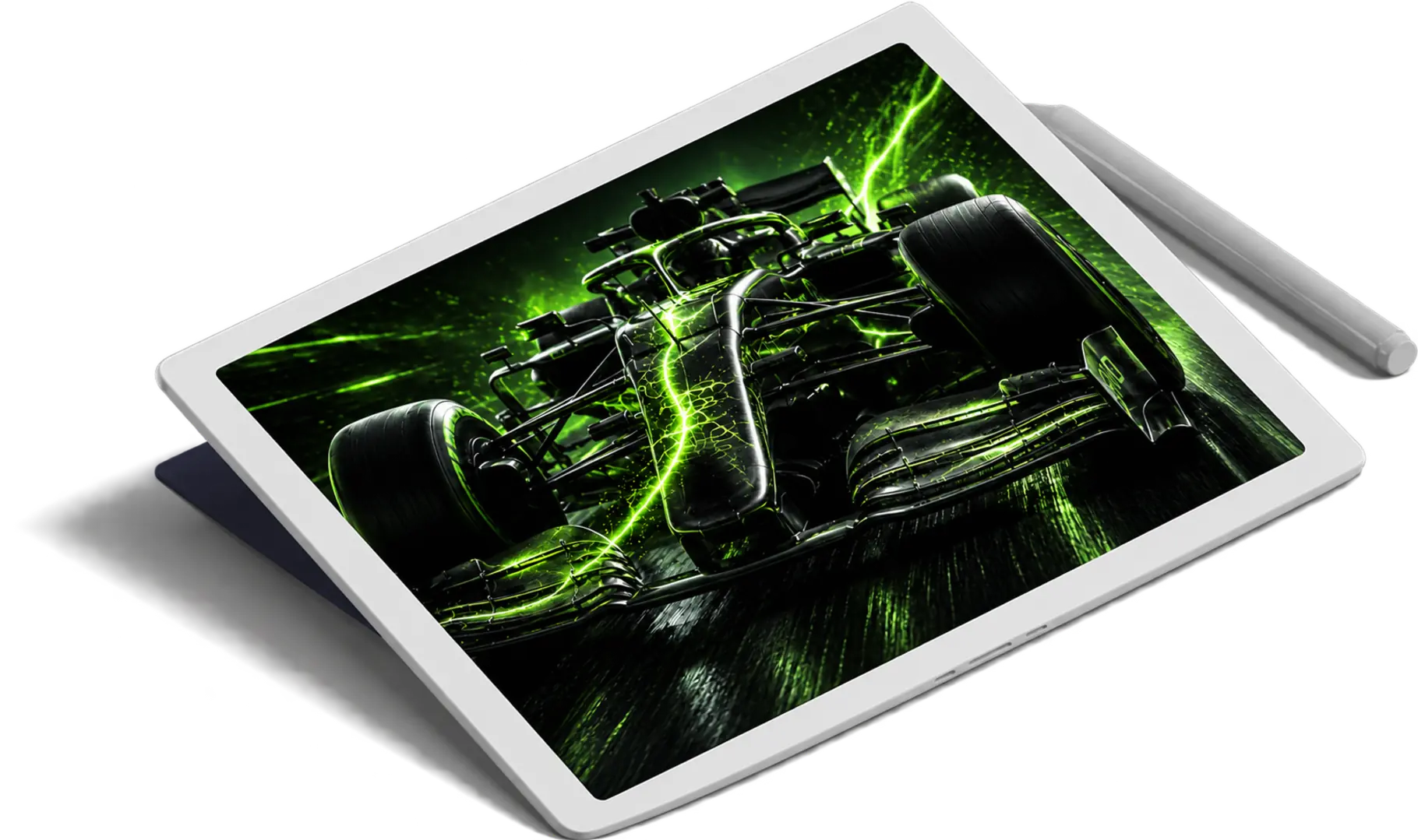 3M Open Formula 1 car animation displayed on an iPad mockup