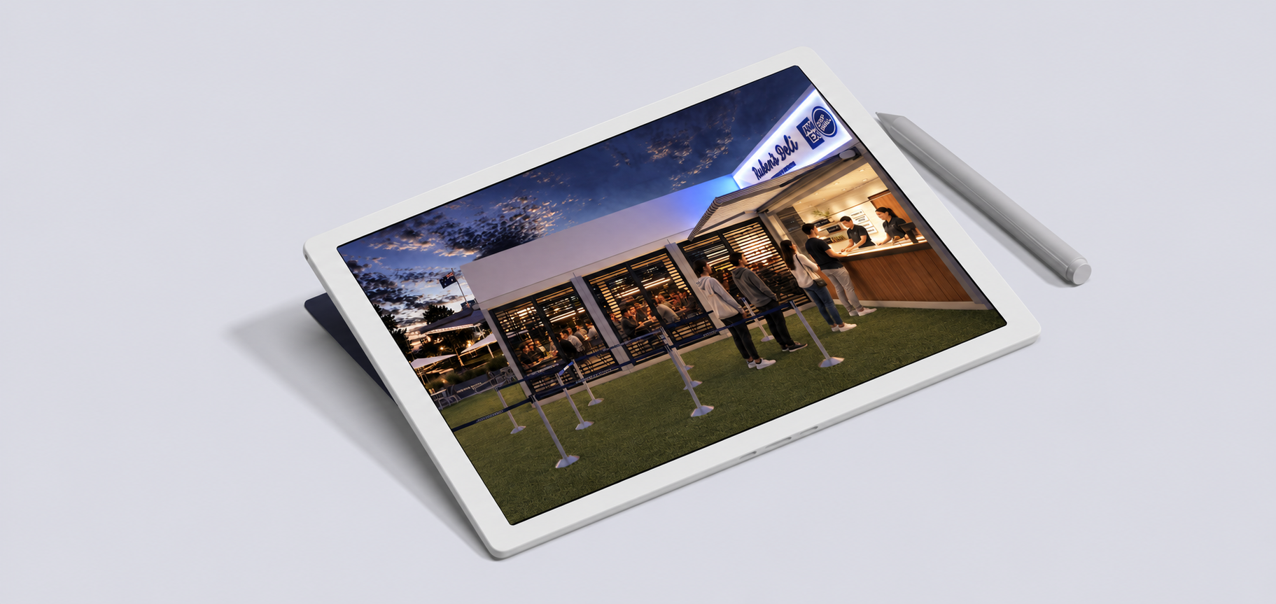 Amex NFL activation presented on an iPad mockup