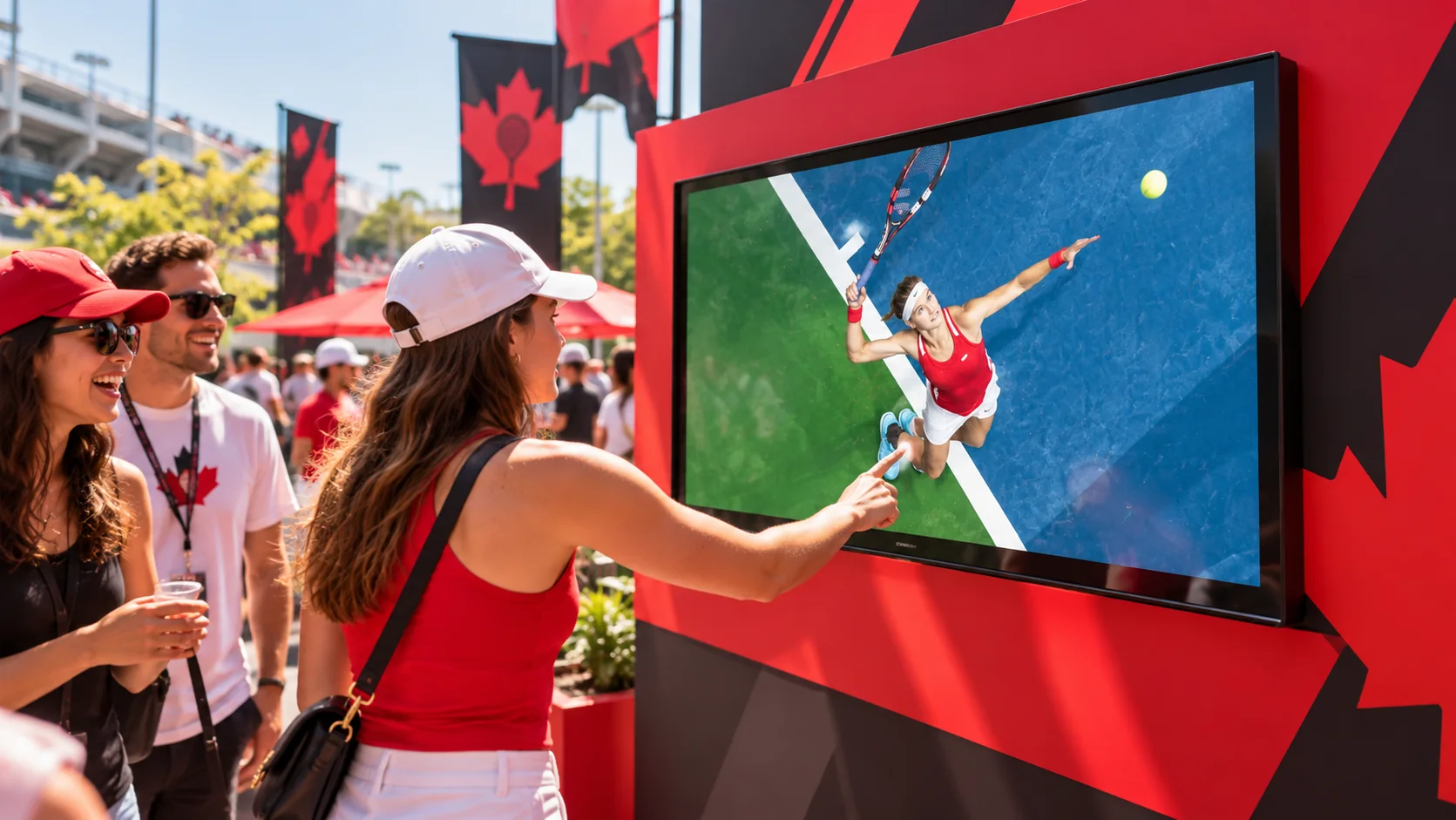 Concept visualisation of a guest taking part in the Tennis Canada - Be the Umpire experience